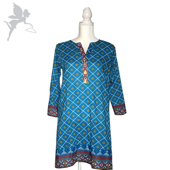 KHAADI PRET Printed Cotton Resort Cover Up - Picture 1 of 6